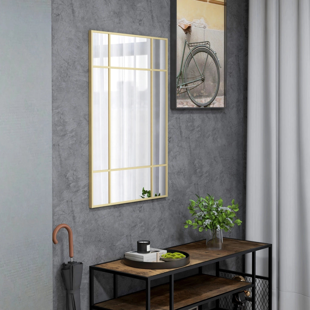 Specchio Decorativo Parete Rettangolare ¨C Minimal ¨C Dorato 90x60 cm
