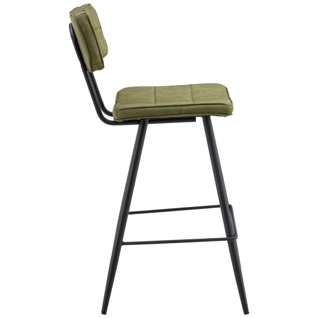 Set di 2 sgabelli da bar in similpelle verde FERNAND