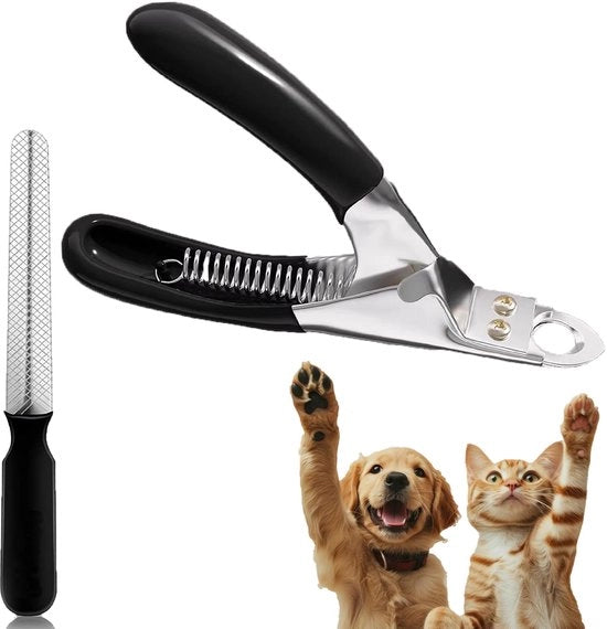 Nageltrimmer per cani grandi – con lame e copertura protettiva (nero)