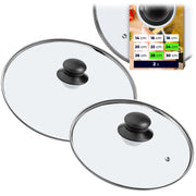 Set di coperchi in vetro KADAX da 24+28 cm, resistenti al calore, per pentole e padelle.