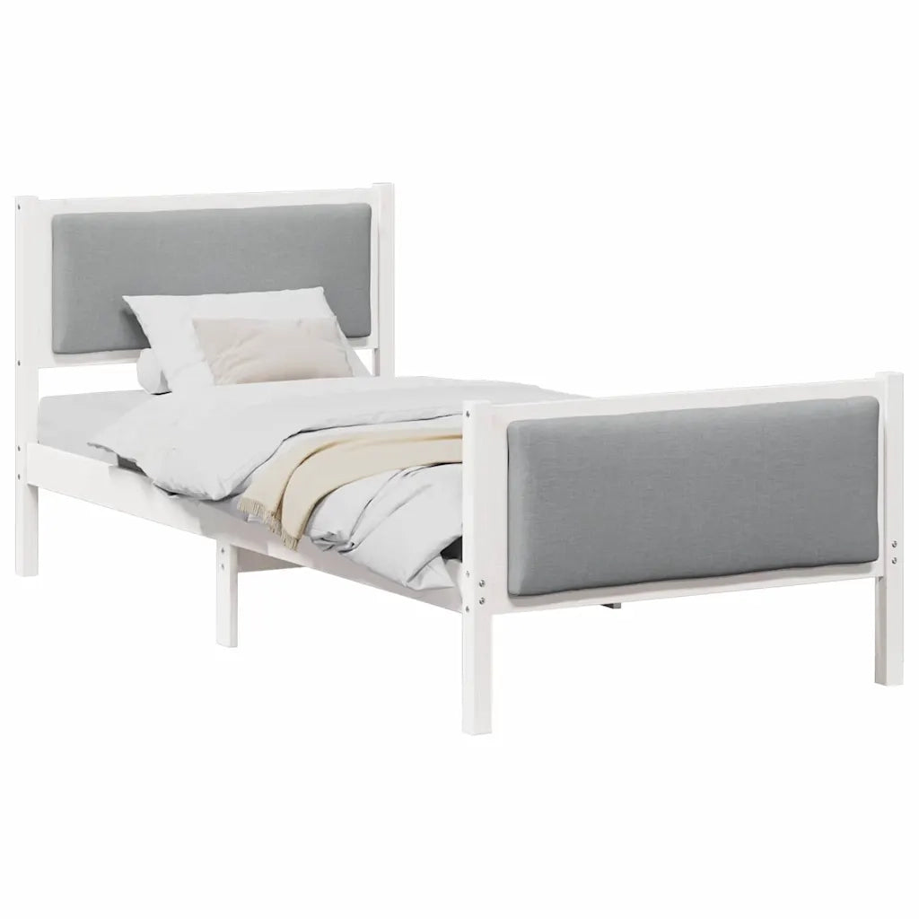 Struttura del letto-Giroletto Grigio chiaro 100 x 200 cm Tessuto 315156