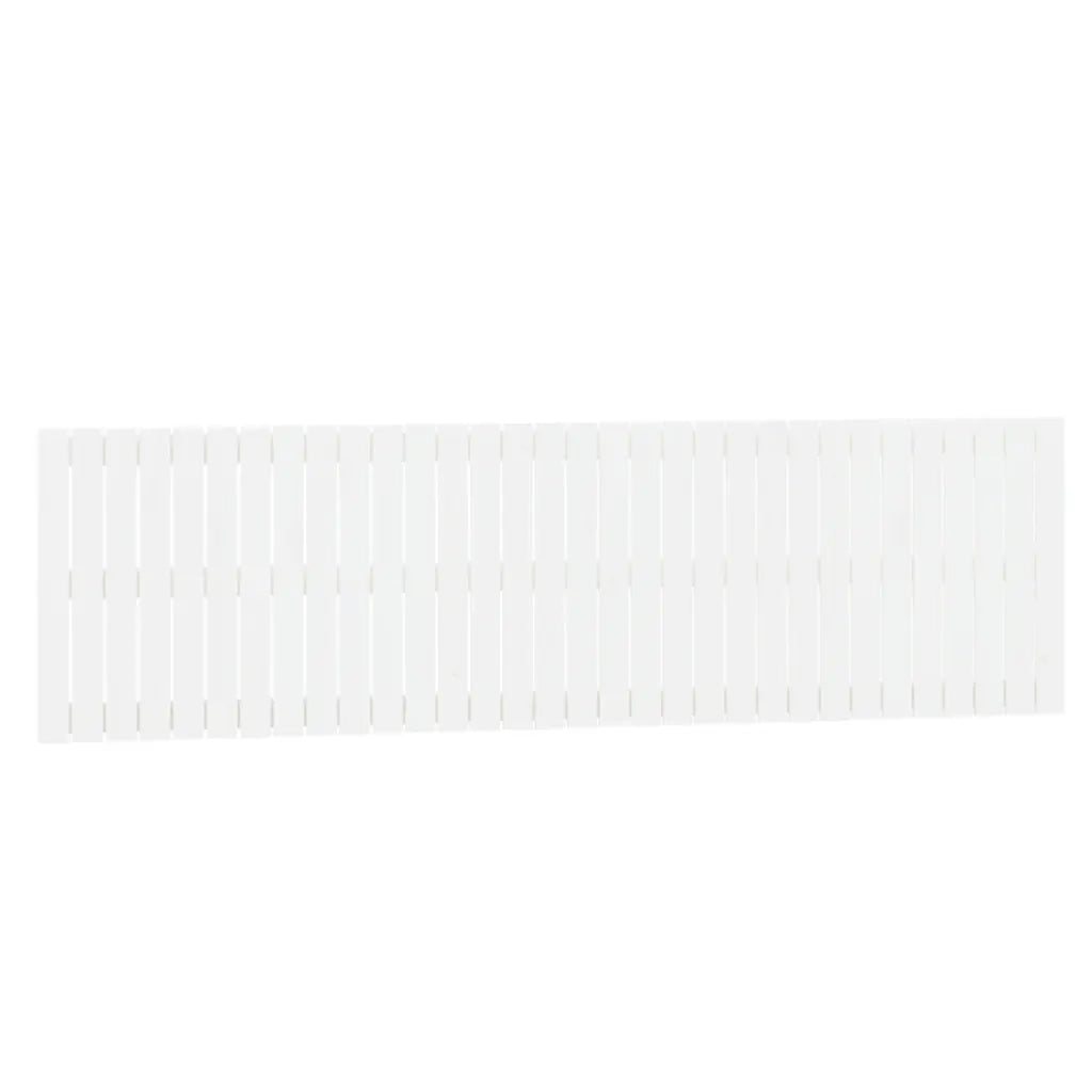 Testiera da Parete-Testiera a Muro-Testata Decorativa Bianca 204x3x60 cm in Legno Massello di Pino
