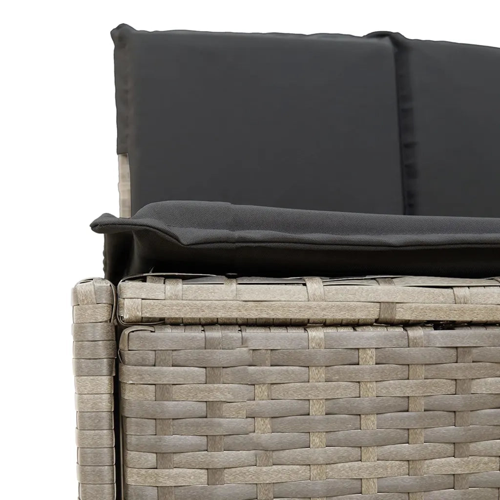Bordo per Spa Grigio in Polyrattan e Legno Massello di Acacia 3270653