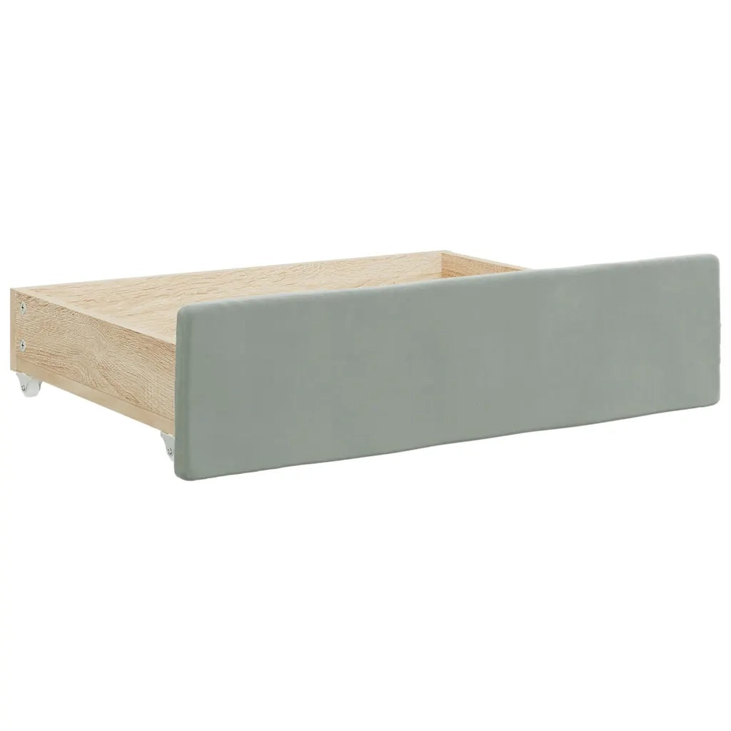 Divano letto | Sof¨¤ letto | Letto singolo Estraibile Cassetti Grigio Chiaro 100x190 Velluto