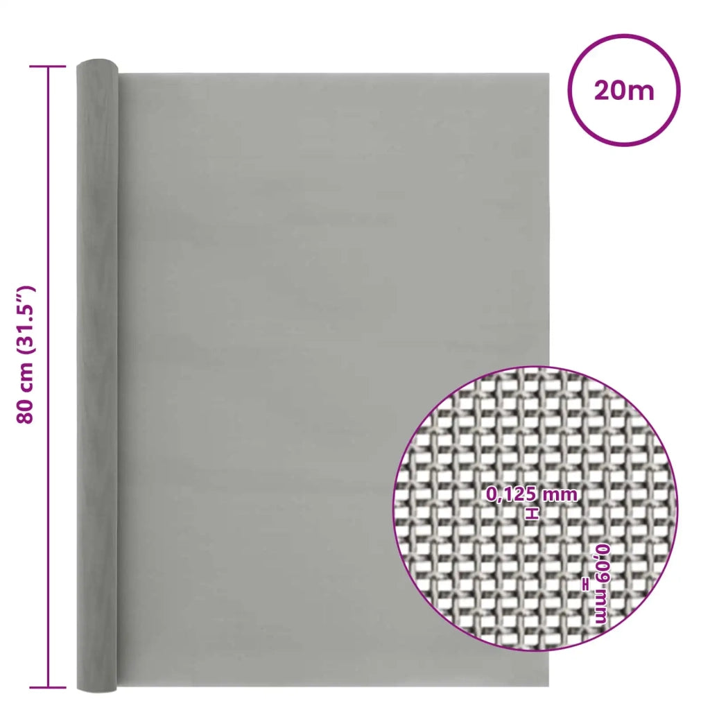 Rete per schermatura 80 x 2000 cm 120 Mesh Argento 42039592