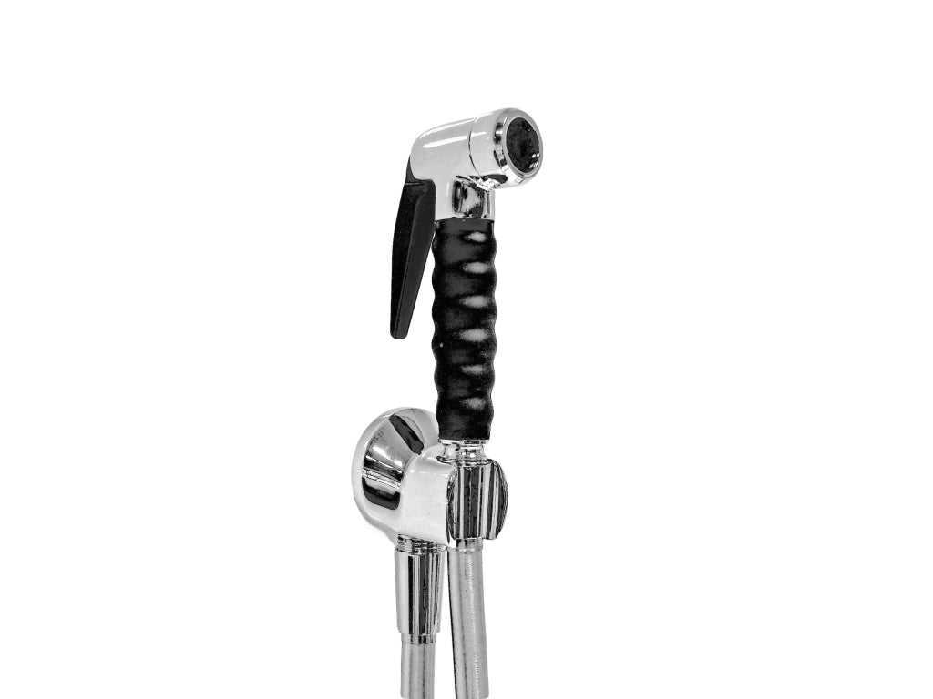 Kit per wc con supporto in ottone cromato, flessibile liscio 150 cm