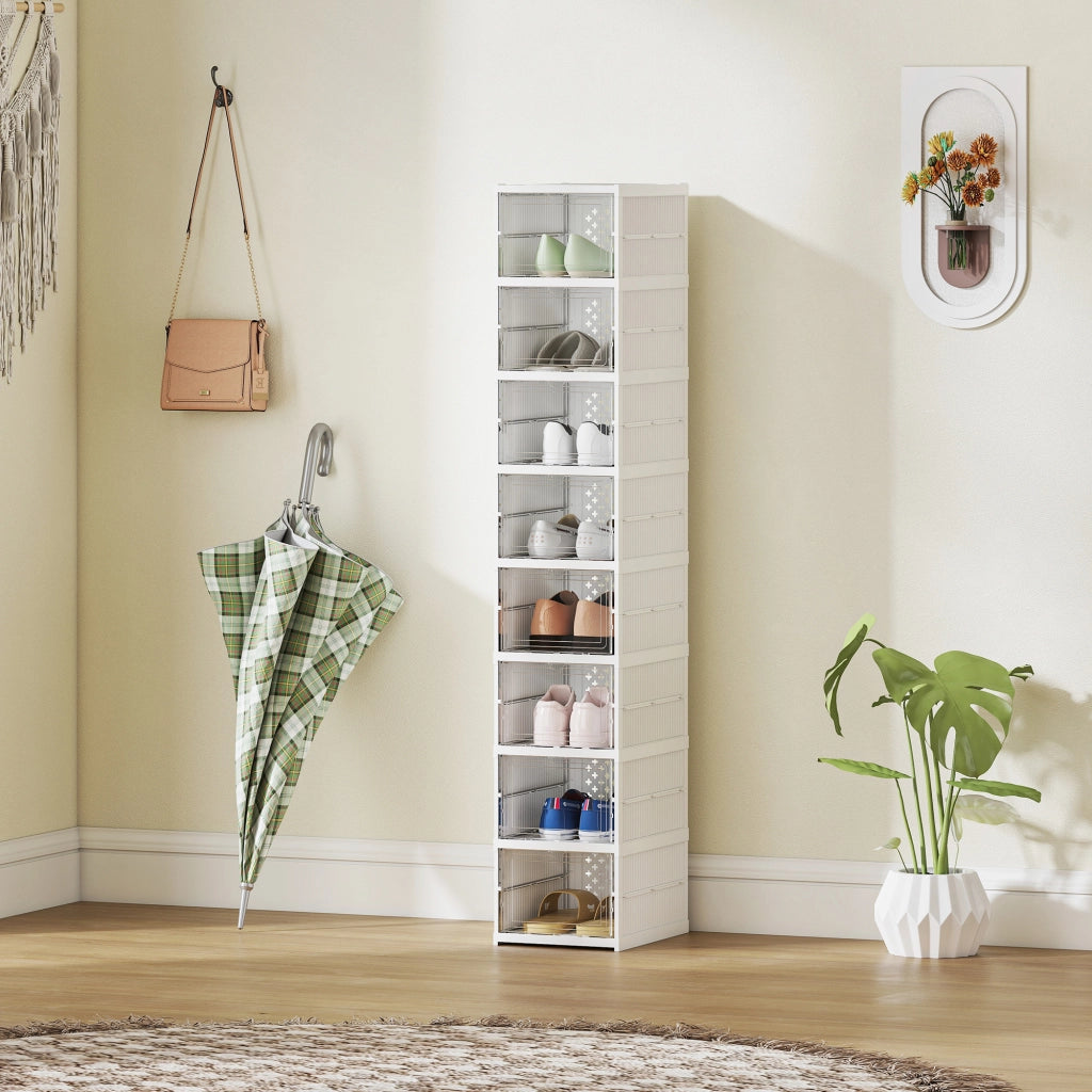 Scarpiera con 8 Contenitori Pieghevoli ¨C Minimal ¨C Bianco