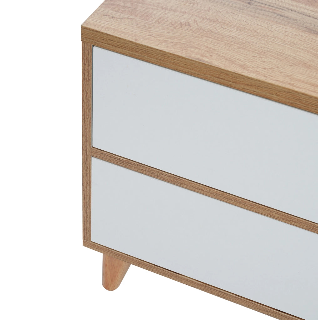 Mobile TV moderno 175x37x51 cm con vani e ante; in MDF; bianco
