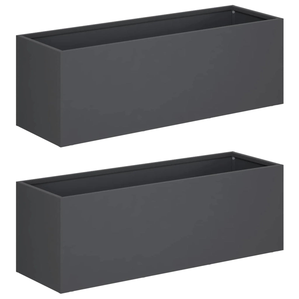 Vaso da giardino 2 pz Antracite 40 x 20 x 20 cm 8005139