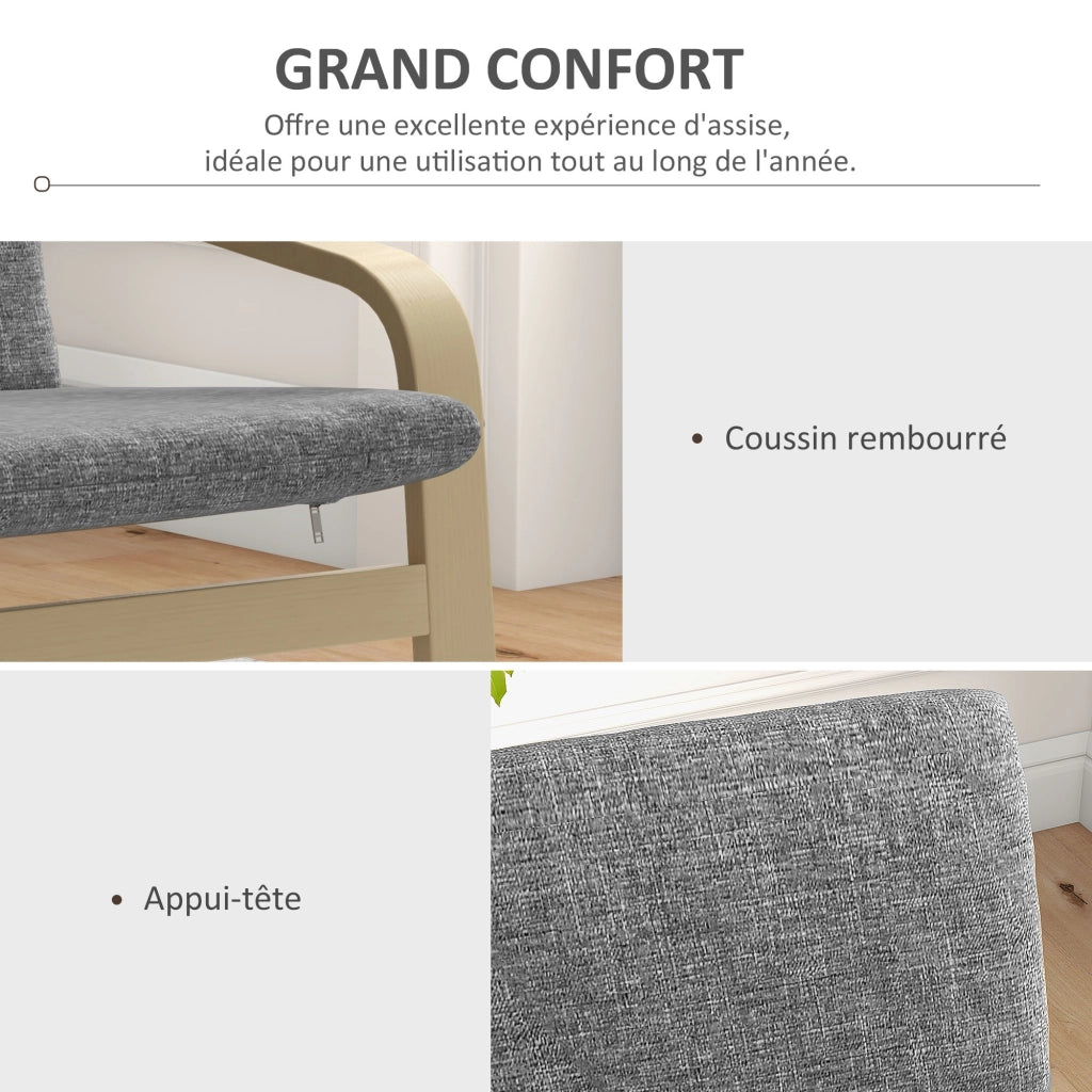 Poltrona con braccioli ¨C Xylo ¨C tessuto grigio 65x79x98 cm
