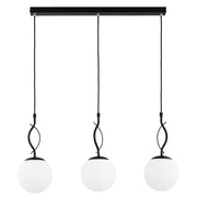 Lampada a sospensione PANDA nera/bianca oro 3xE14 Alfa