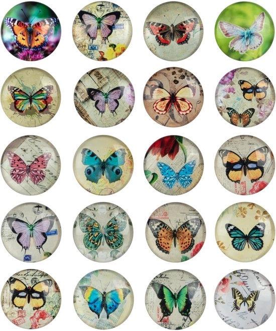 Pacco di 20 magneti per farfalle, magneti per frigorifero per lavagna magnetica, frigorifero, lavagna bianca, tabellone, lavagna magnetica, cucina, decorativo, forte regalo per adulti