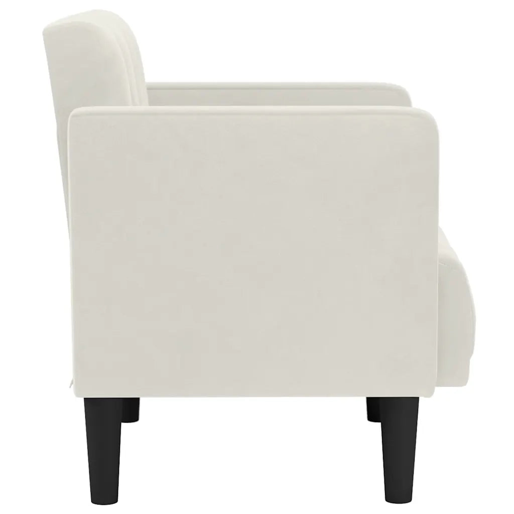 Divano Sedia con Braccioli Crema 53 cm in Velluto 4100559