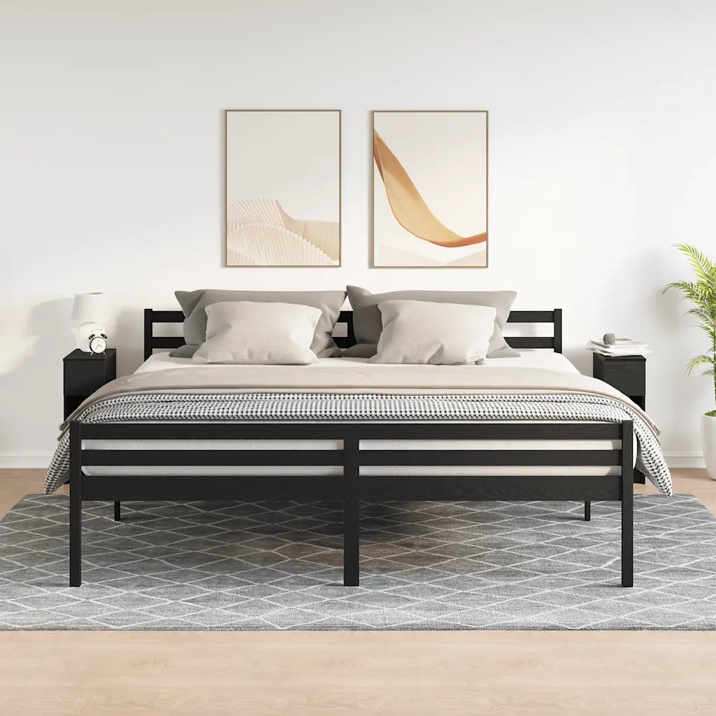 Comodini con Cassetto 2 pz Rovere Nero 20x36x60 cm