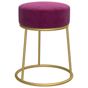 Sgabello Rotondo Viola in Velluto CFW5522578