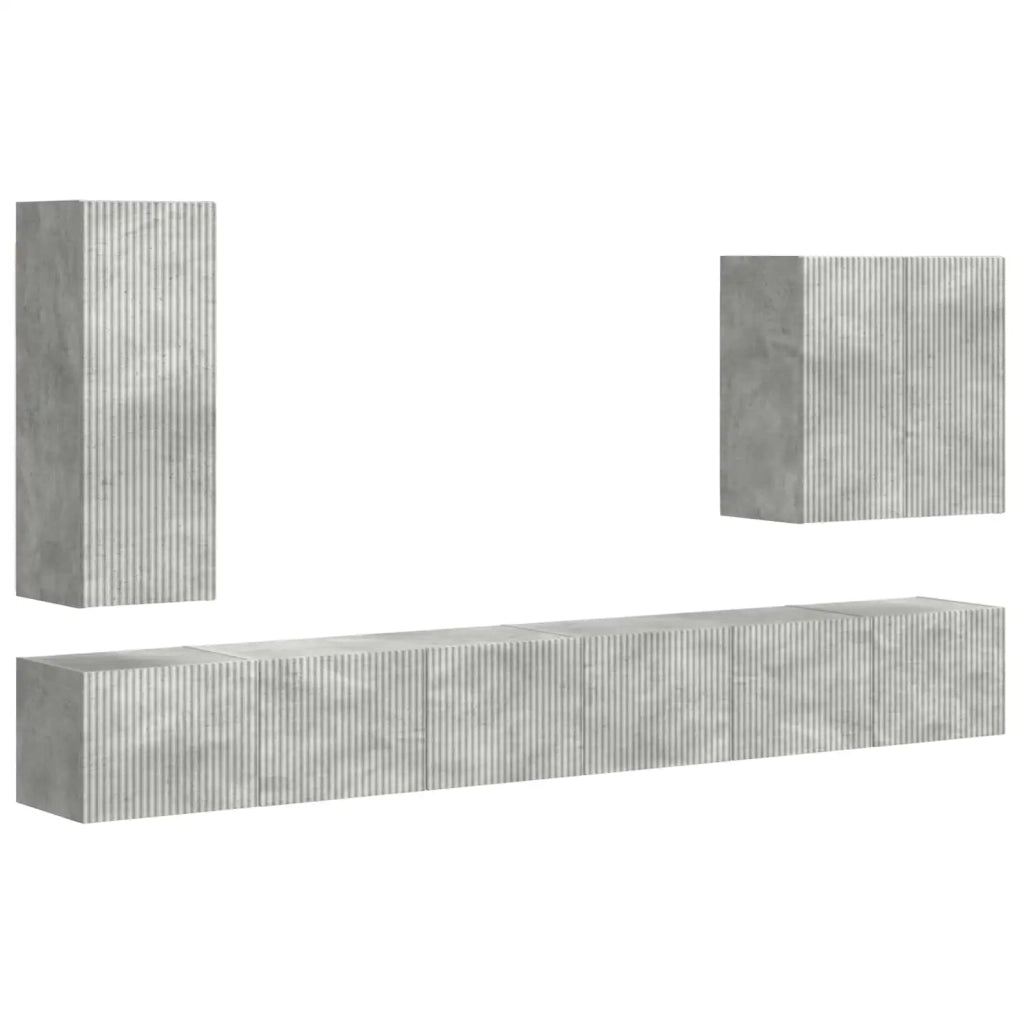 Set di Mobiletto da TV a Parete 6 pcs Grigio cemento 3408946