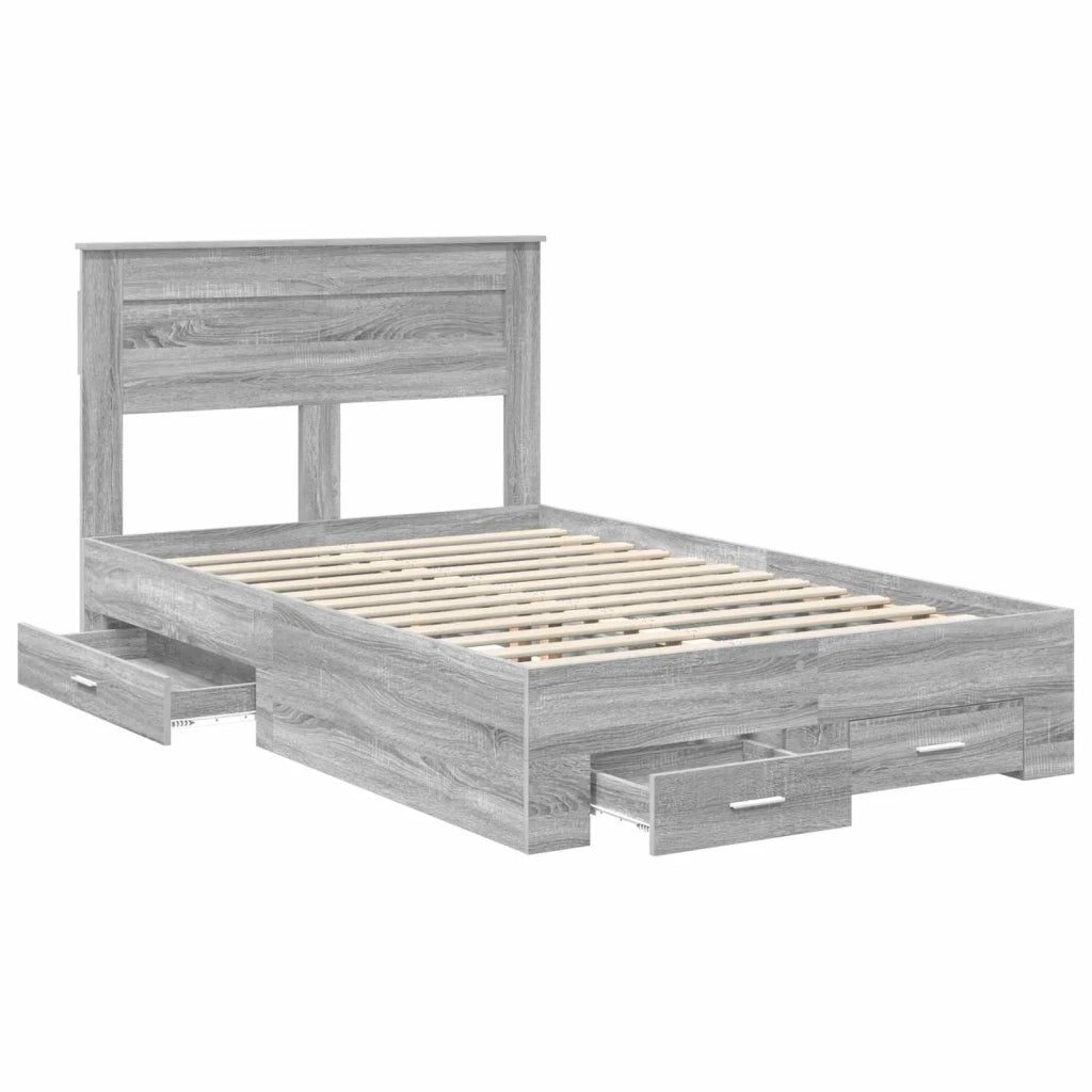 Struttura del letto con testiera Grigio Sonoma 120 x 190 cm 3410008