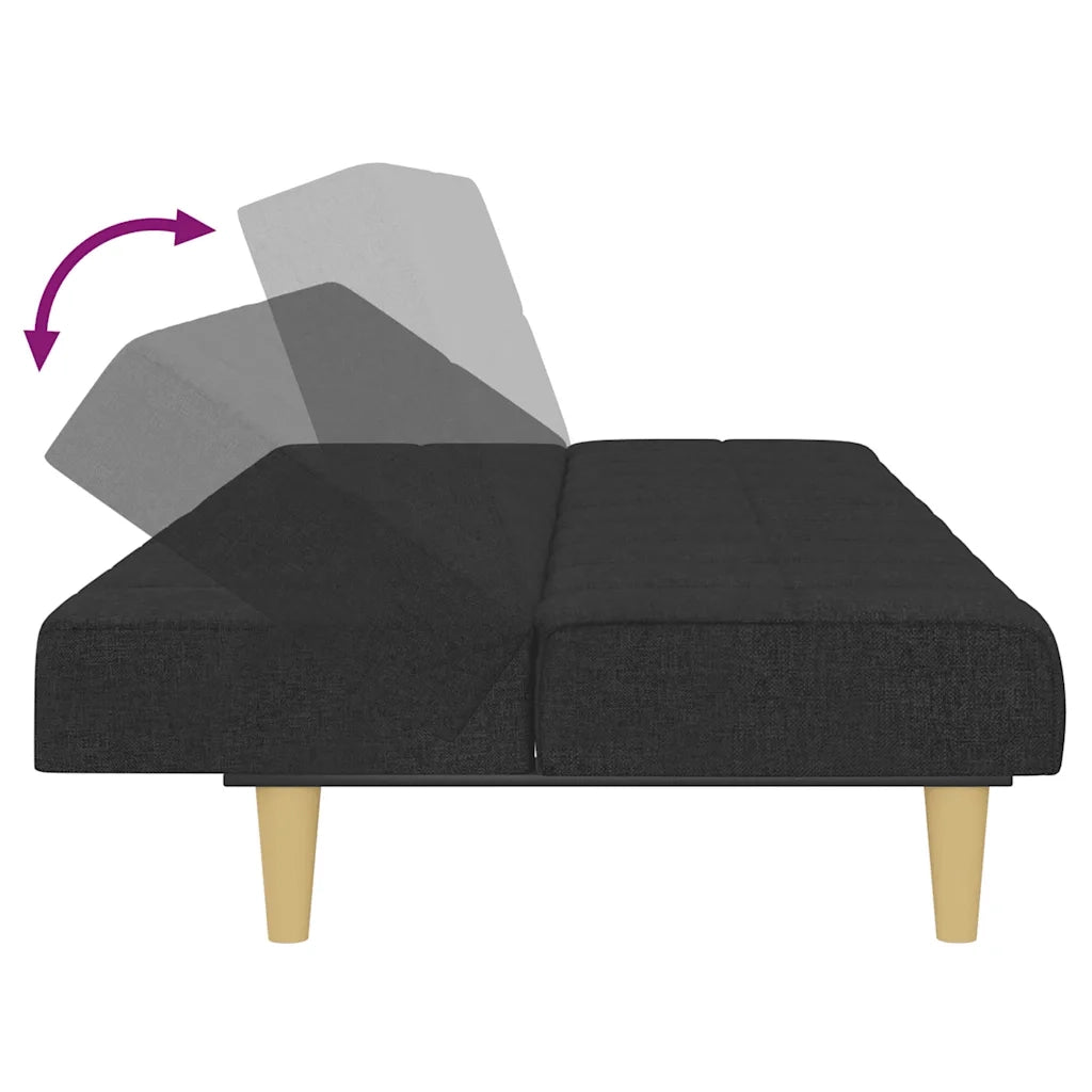 Divano letto | Sof¨¤ letto | Letto singolo a 2 Posti Nero in Tessuto