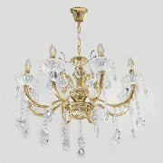 Trade Shop - Lampadario Soffitto 8 Bracci Attacco E14 Pendenti Acrilico Oro Argento A19 - Oro