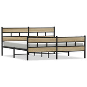 Letto matrimoniale | Letto per adulti | Giroletto senza Materaso in Metallo Rovere Sonoma 180x200 cm