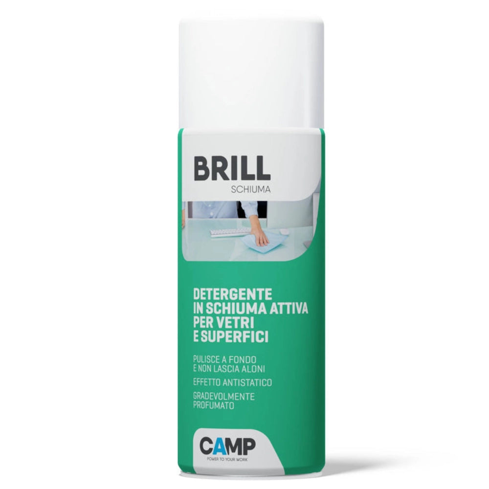 Brill schiuma 400 ml detergente brillantante in schiuma per vetri e superfici