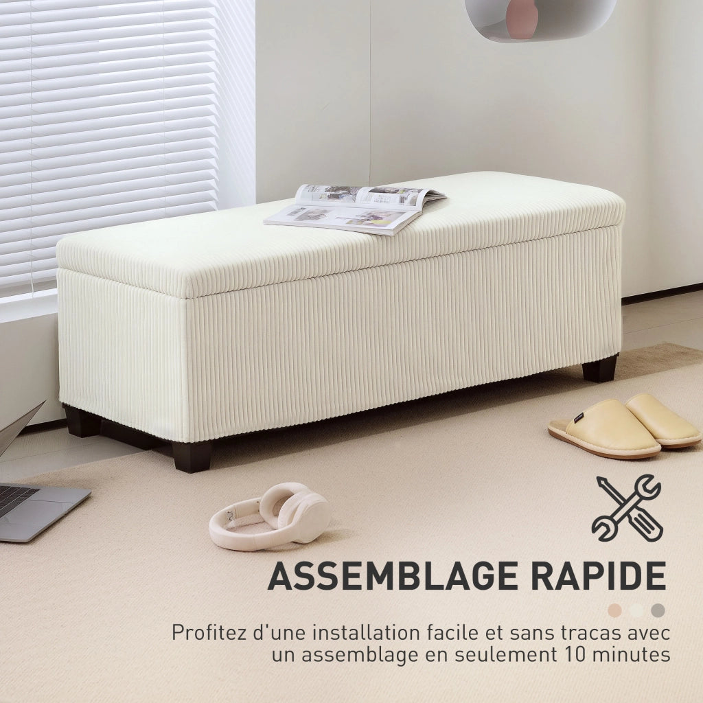 Pouf contenitore in velluto ¨C Minimal ¨C 112x42x40 cm beige