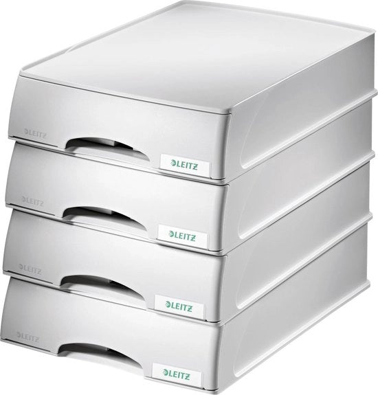 Sortitore A4 in plastica, 4 celle, grigio