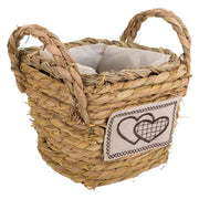 Cesto in corda intrecciata marrone 14x14x12h