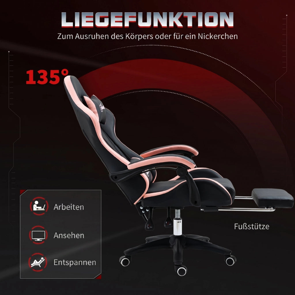 Sedia da ufficio gaming ¨C Minimal ¨C rosa e nero