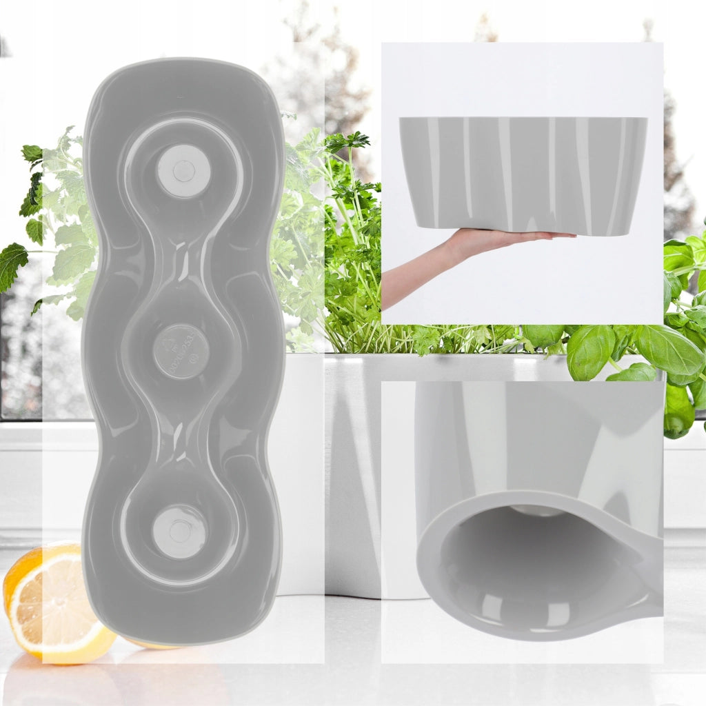 Vaso da fiori KADAX, Vaso da fiori, Vaso da fiori in plastica, Orchidea, 35 cm, Grigio
