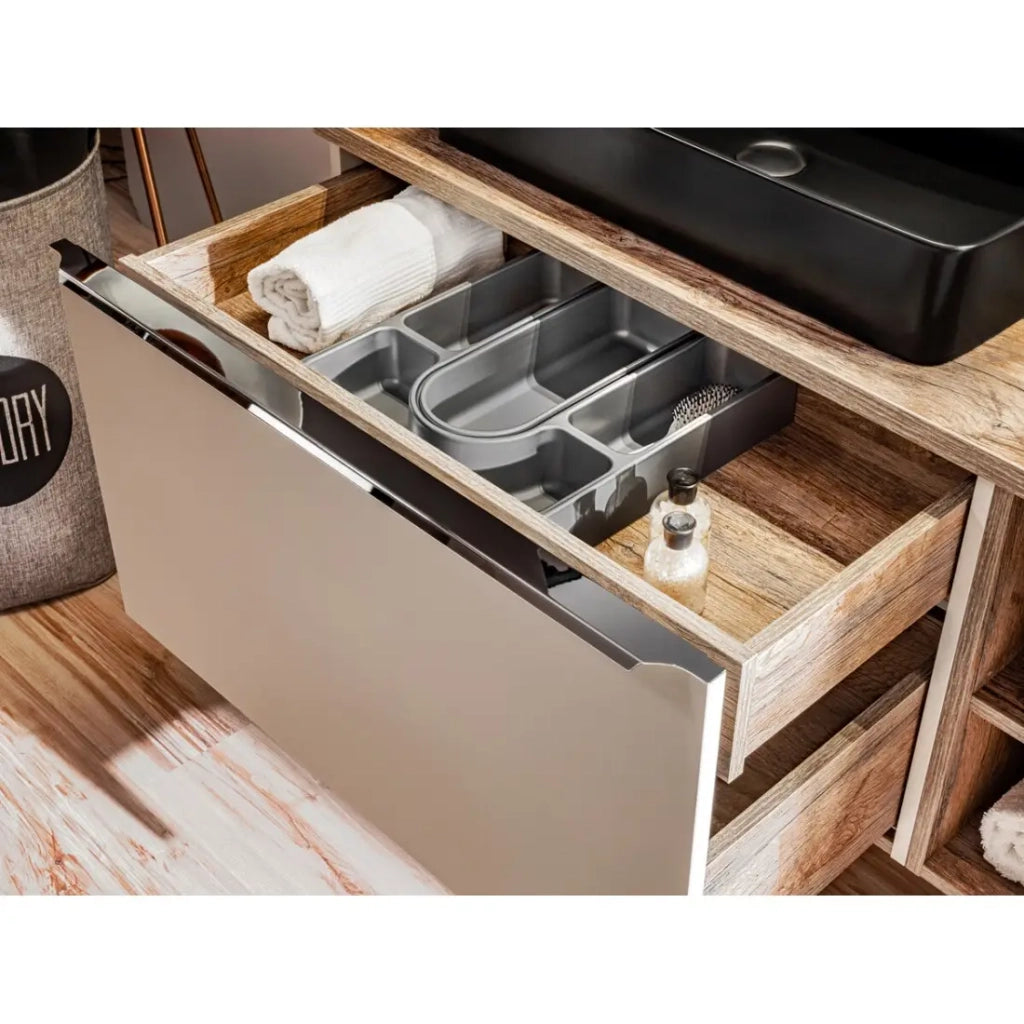 Mobile sottolavabo VANTA taupe 60 cm – modello sospeso con 2 cassetti