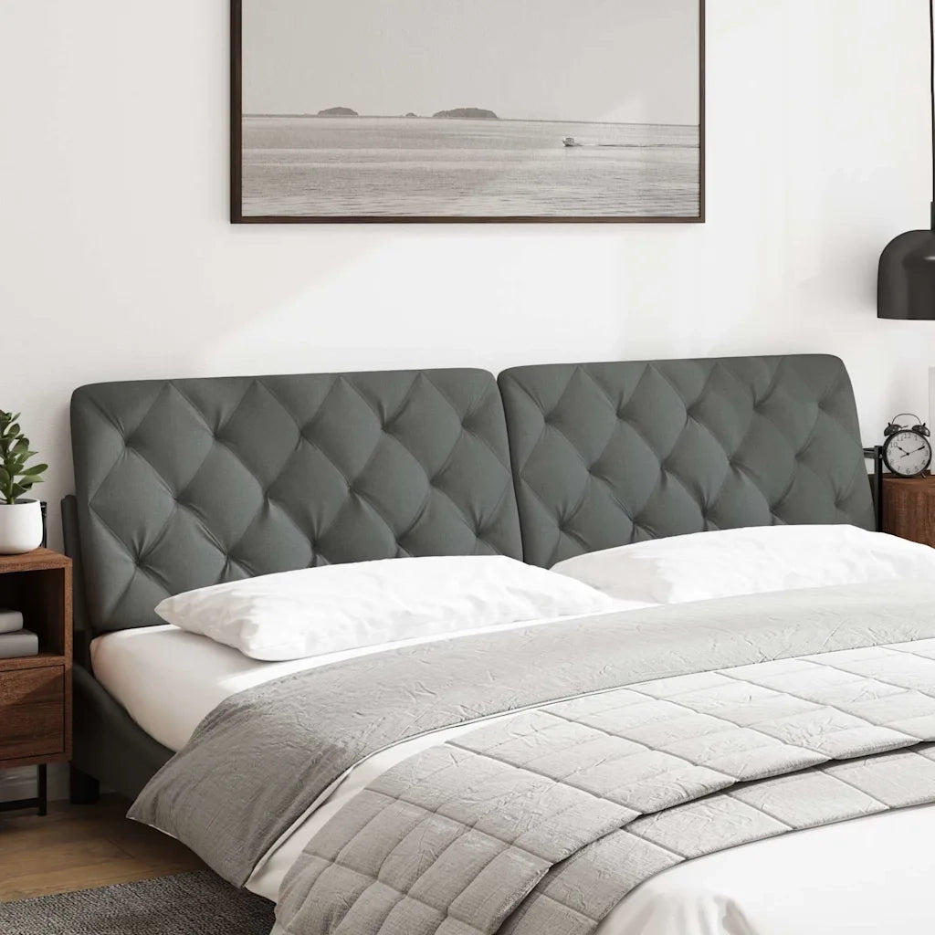 Cuscino Testiera Grigio Scuro 200 cm in Tessuto 4019241