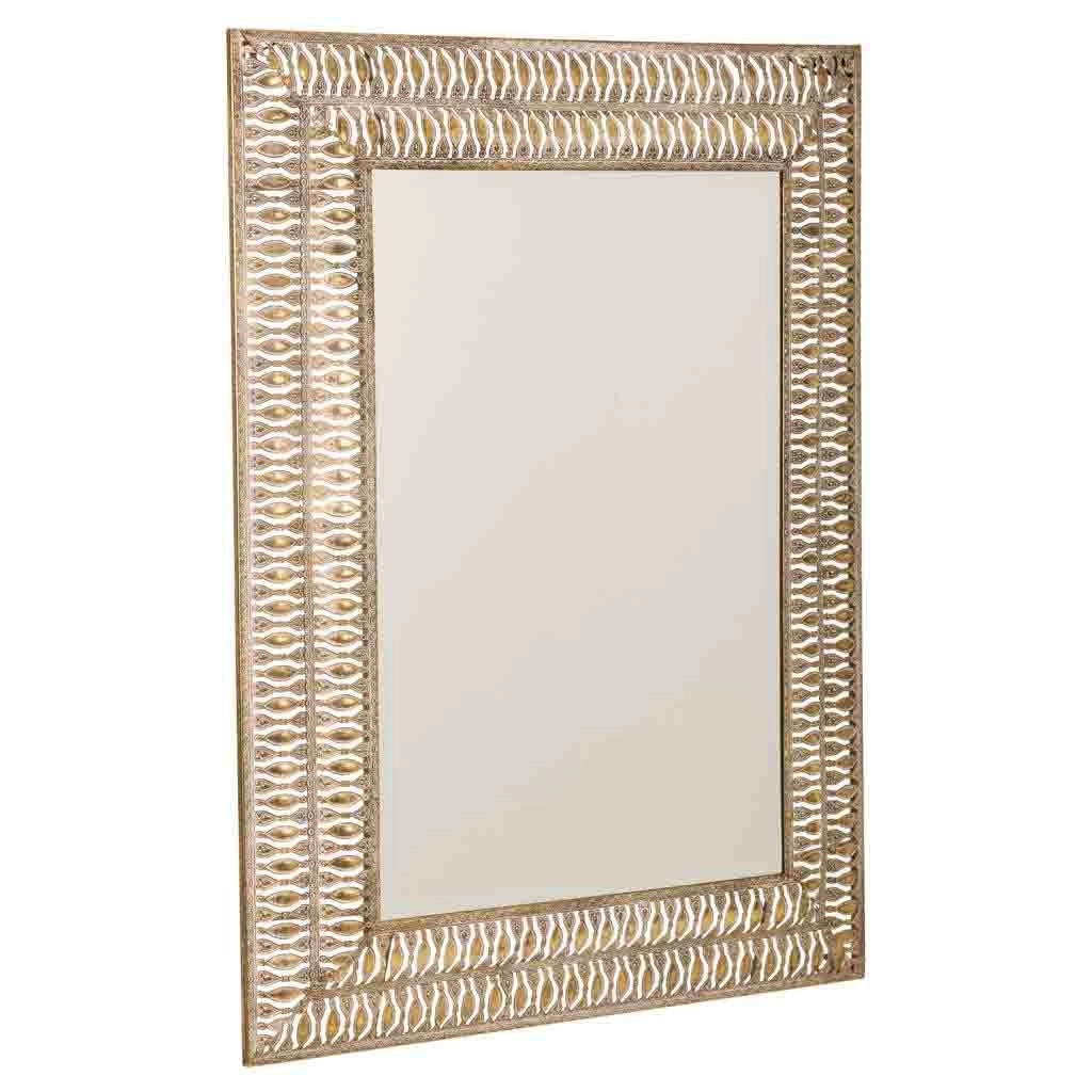 Specchio in metallo dorato 63x4,5x83h