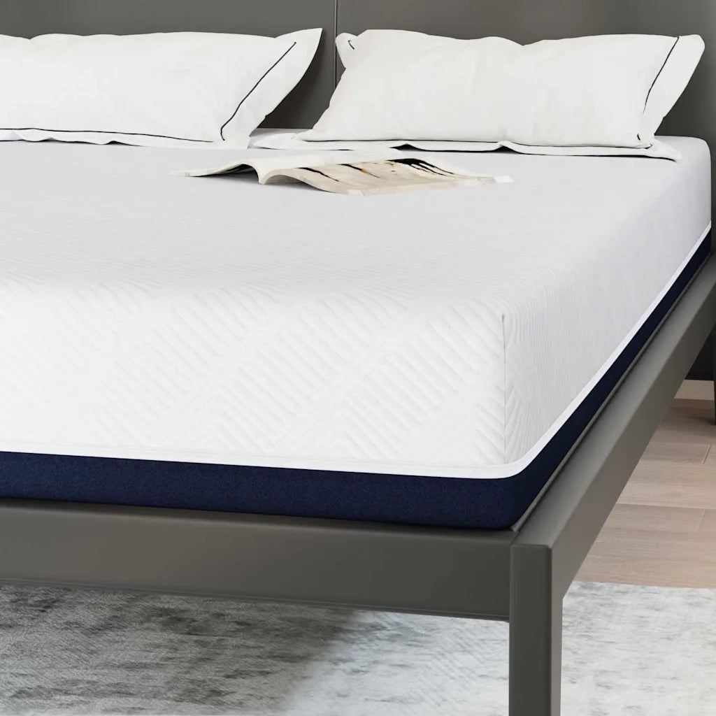 Materasso Bianco e Blu 140 x 190 cm Tessuto Jacquard