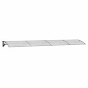 Tettoia per Porta Grigio e Trasparente 350x75 cm Policarbonato CFW8952135