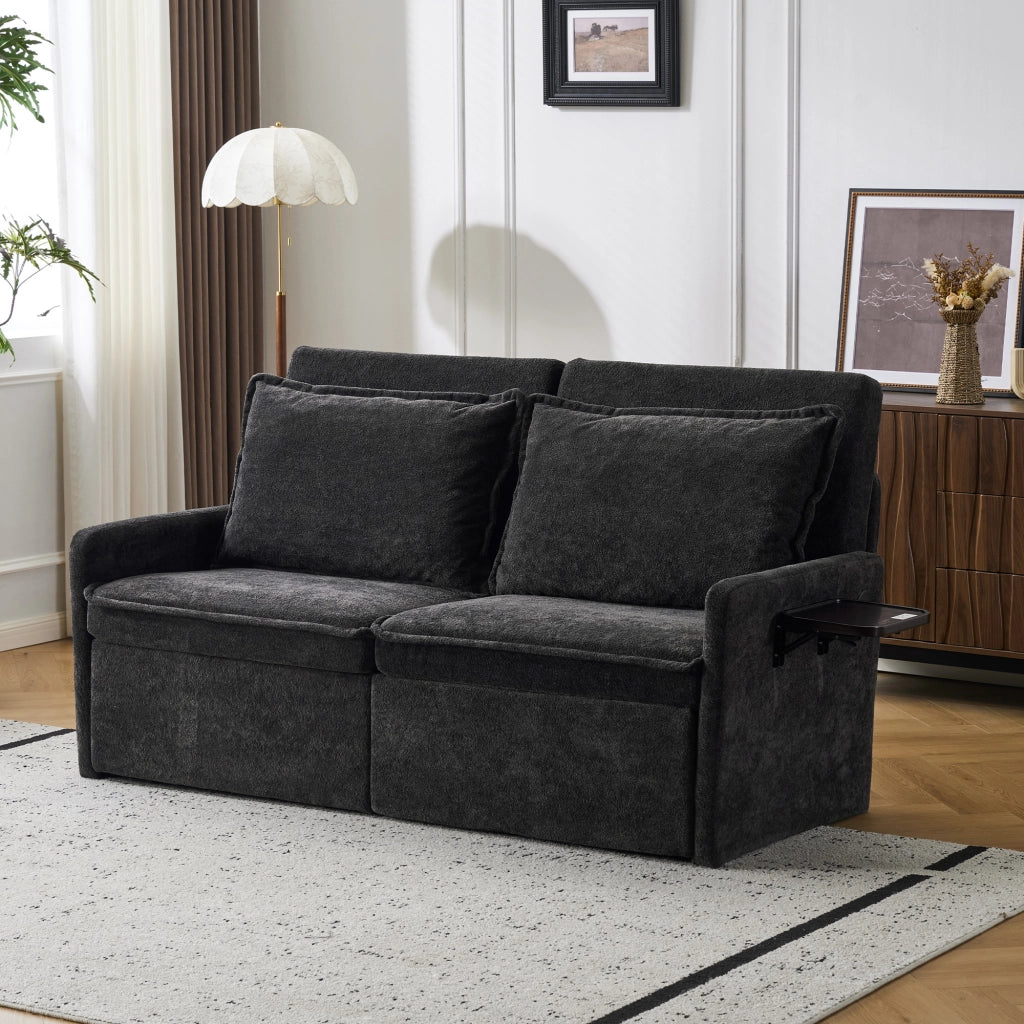 Divano letto con cuscini e USB ¨C zephmum ¨C nero