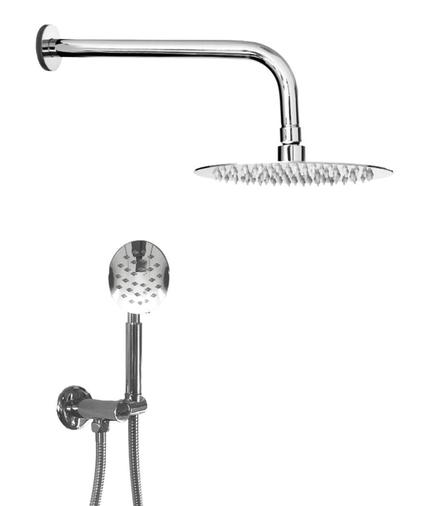 Kit per doccia completo con soffione doccia, doccetta e supporto a presa acqua