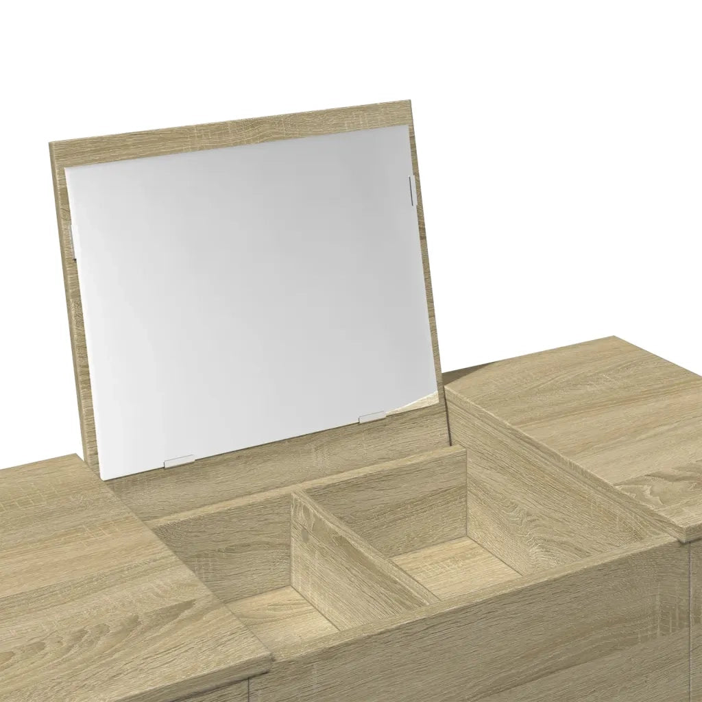 Toeletta con Specchio-Tavolo da Vanit¨¤ Rovere Sonoma 100x45x76 cm