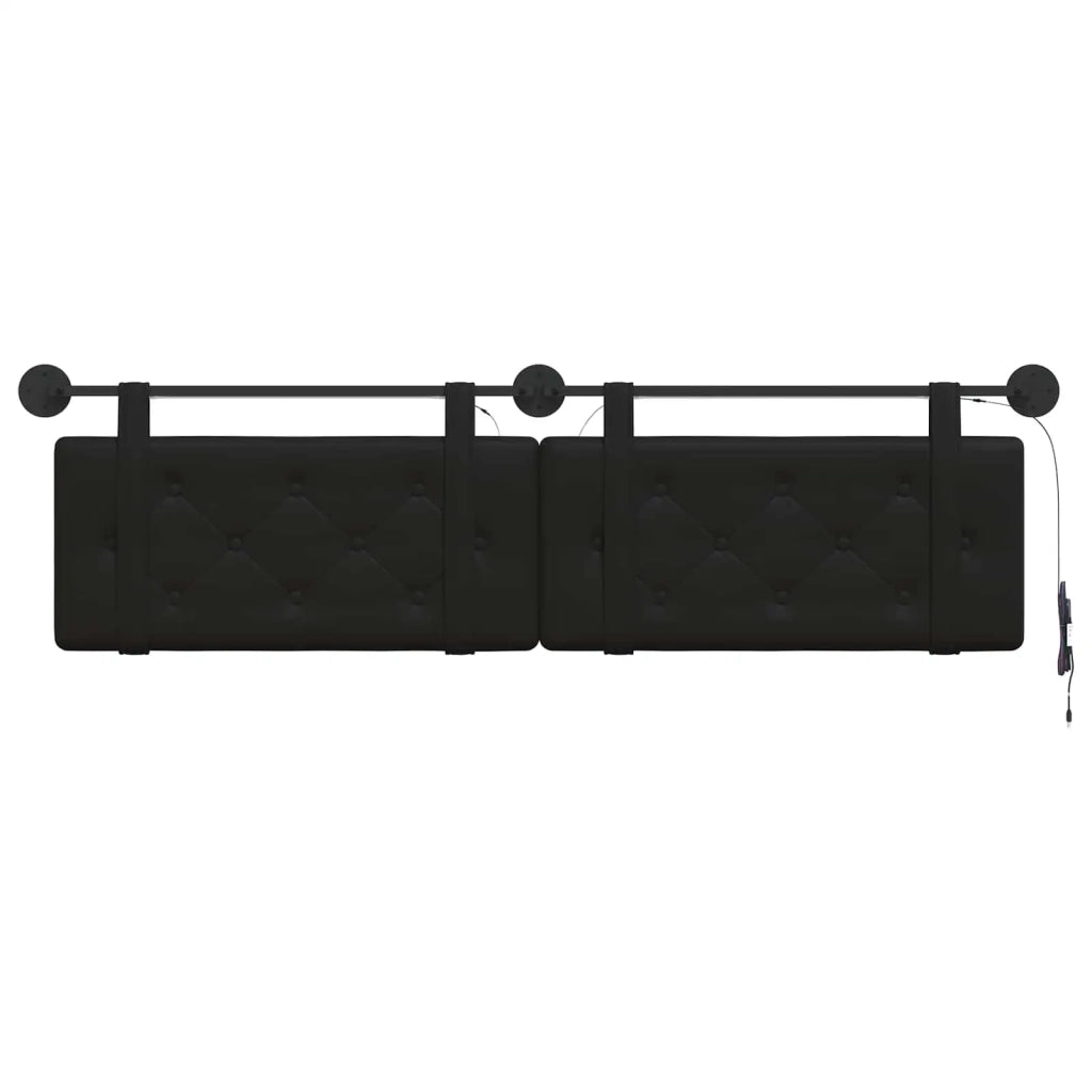 Testiera sospesa Con luce LED Nero Similpelle 3424239
