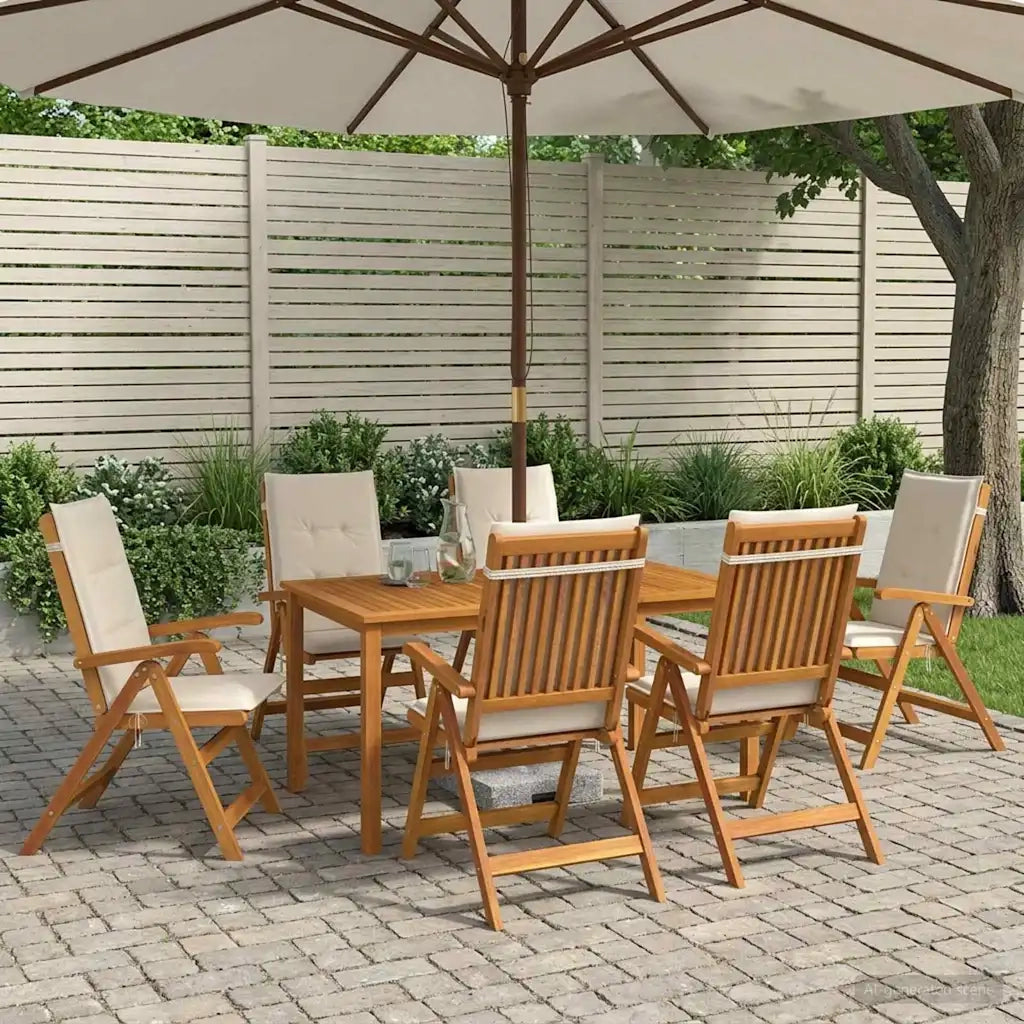 Set da pranzo da giardino 7 pezzi Naturale 3434572