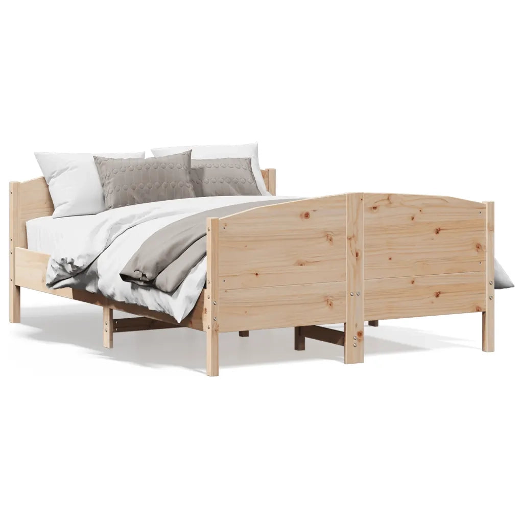 Letto senza Materasso-Struttura Letto 120x190 cm in Legno Massello di Pino 587141