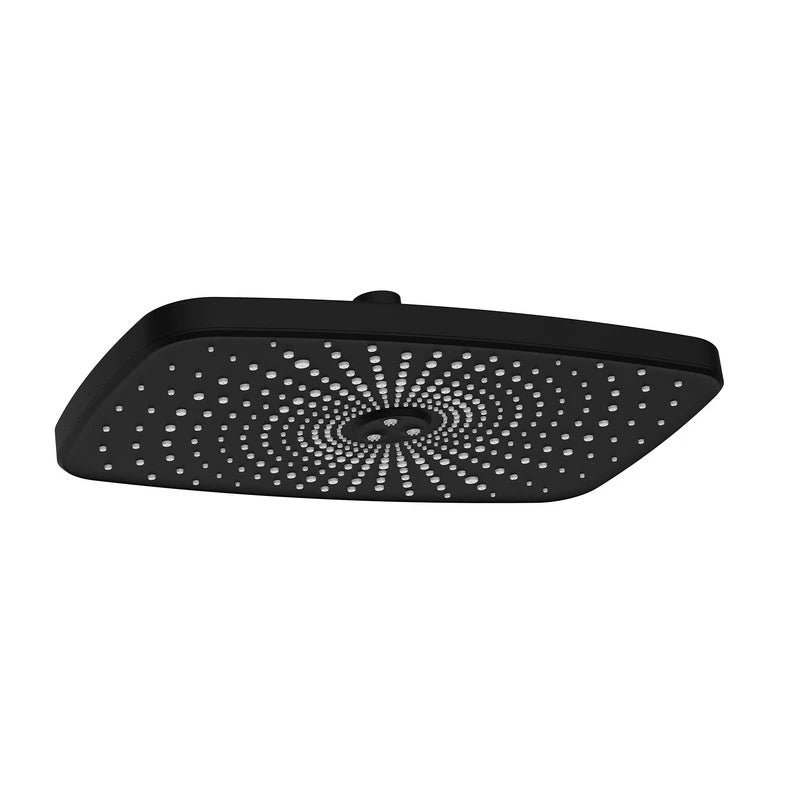 Soffione Square nero 30x19 cm 1 getto