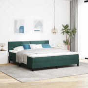 Letto a Sorgente LED con led Verde Scuro 180 x 200 cm Velluto