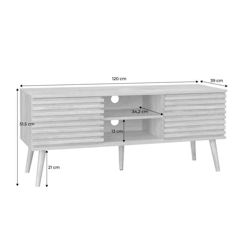 Mobile tv scandinavo a 2 ante, 120cm, noce