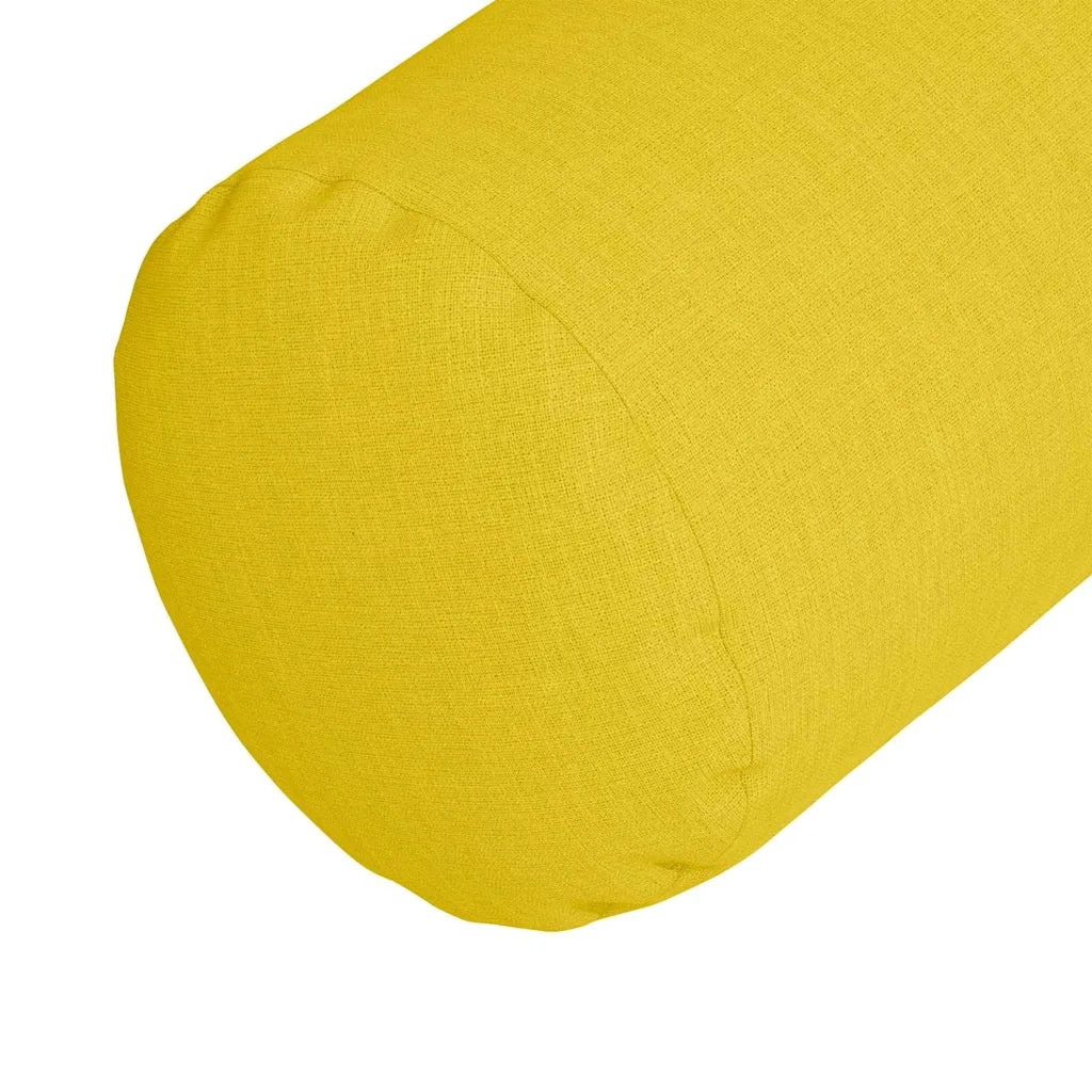 Cuscini a rullo 2 pz | Cuscini per sedie Giallo Chiaro ? 25 x 70 cm Tessuto