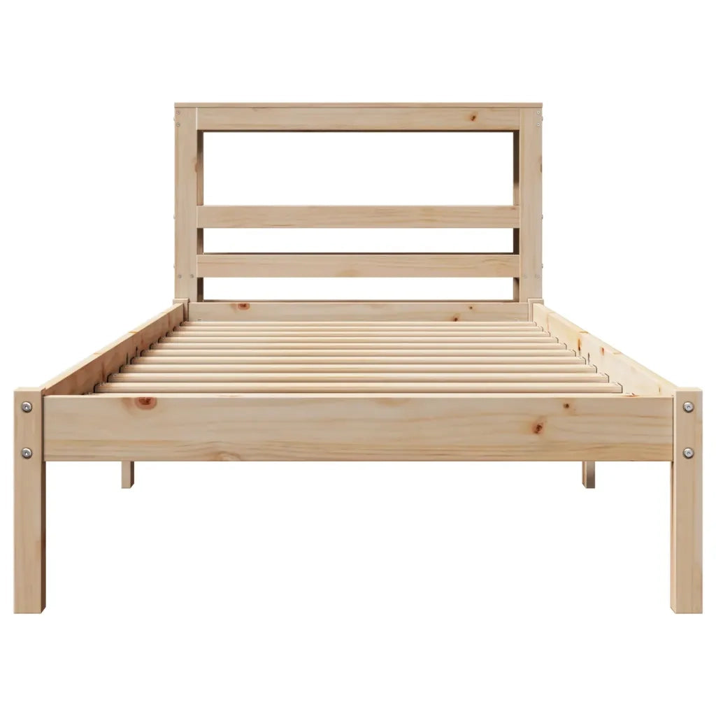 Letto senza Materasso 75x190 cm in Legno Massello Pino 3305706