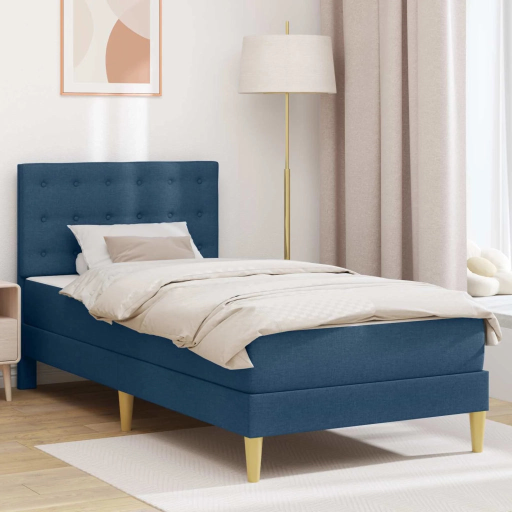 Struttura letto con materasso-Giroletto Blu 90 x 190 cm Tessuto