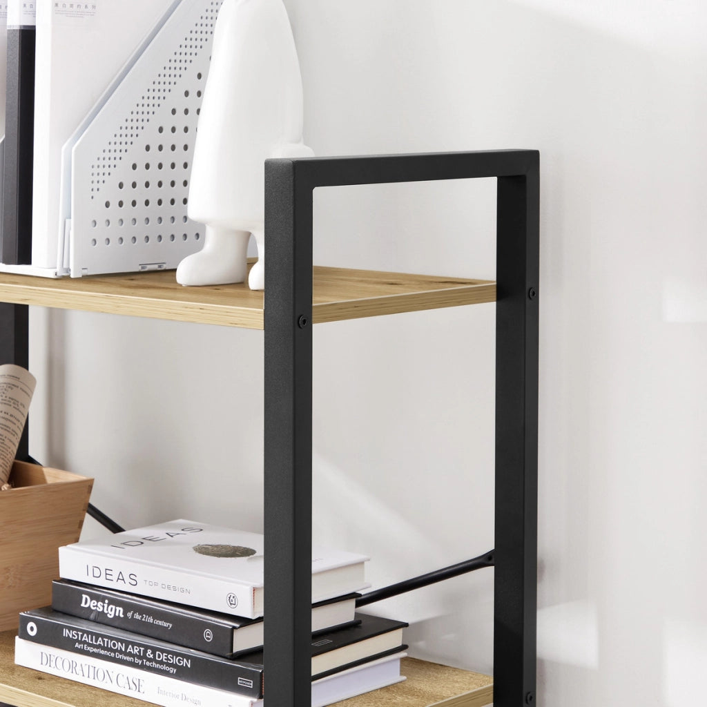 Libreria Industrial Artisan con 4 Ripiani in Rovere e Acciaio