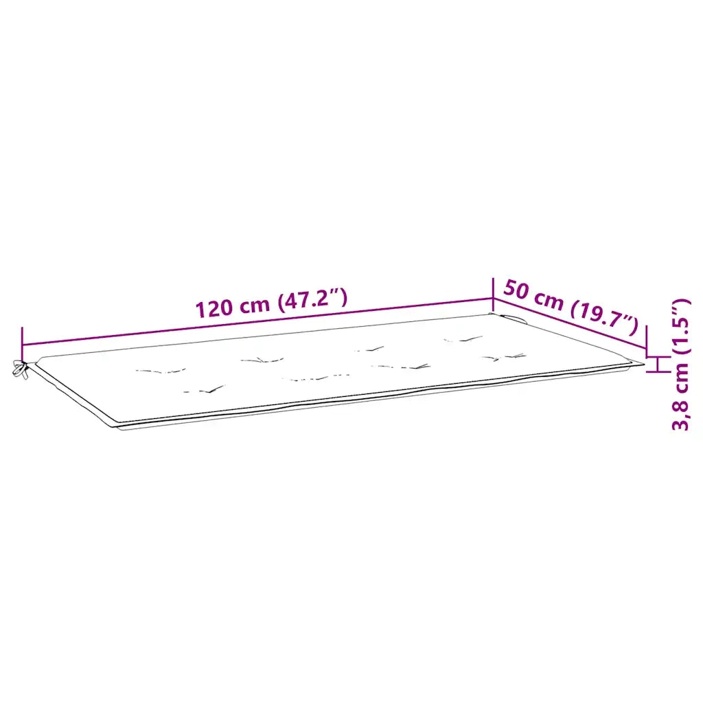 Panca da Giardino con Cuscino 120 cm in Bambù 3063884