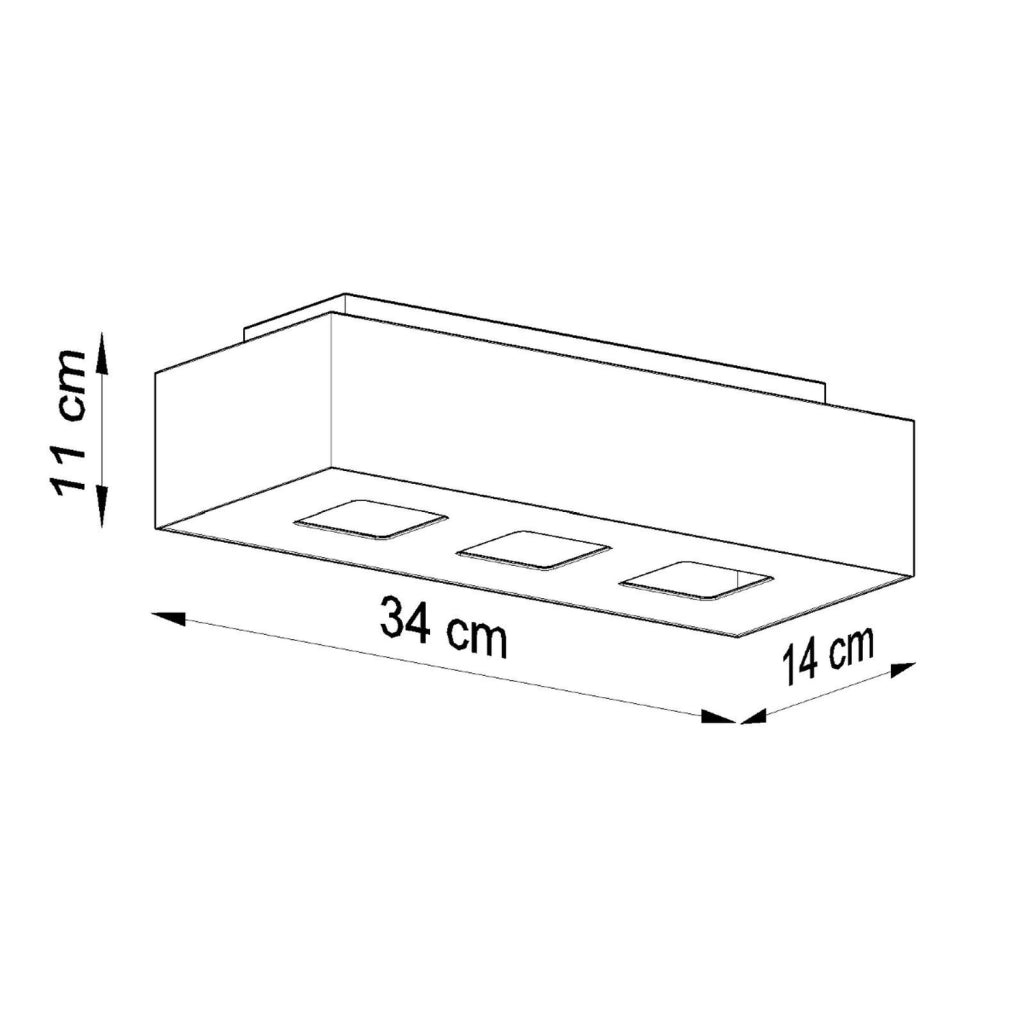 Lampada da soffitto a LED GU10 a 3 luci mono zaffiro blu rettangolare in acciaio